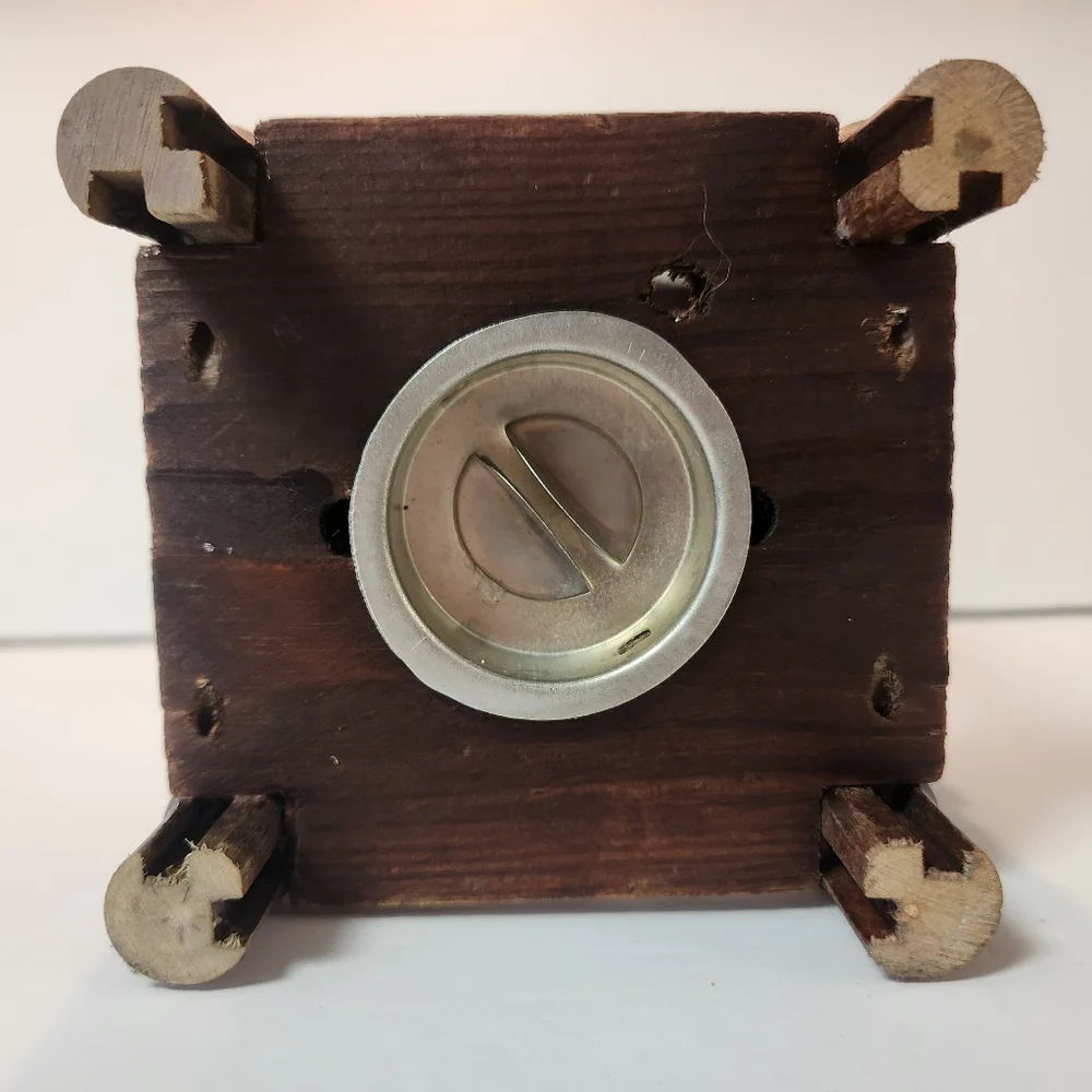 Wooden Square Tealight Holder